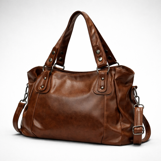 Large brown vintage shoulder bag