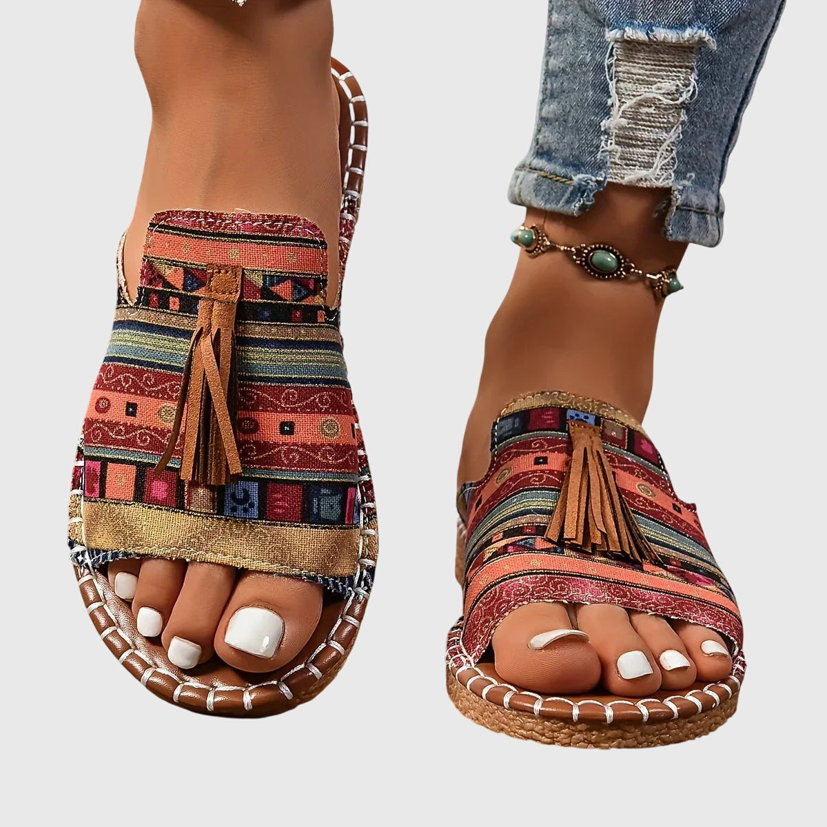 Lorraine | Boho-Tüylü Sandaletler