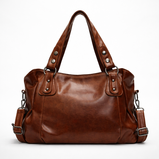 Large brown vintage shoulder bag