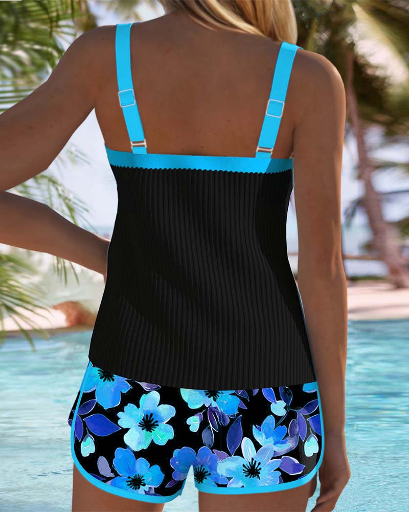 Viktoria | Kontrast detaylı Canlı Tankini