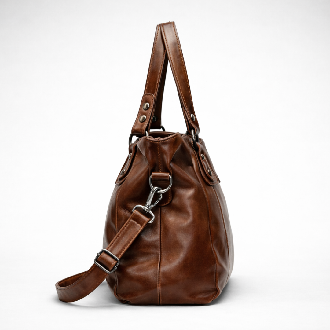 Large brown vintage shoulder bag