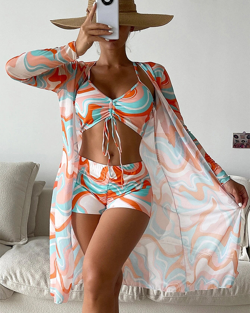 Finja | Baskılı 3 parçalı Bikini Seti