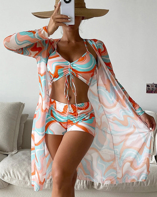 Finja | Baskılı 3 parçalı Bikini Seti