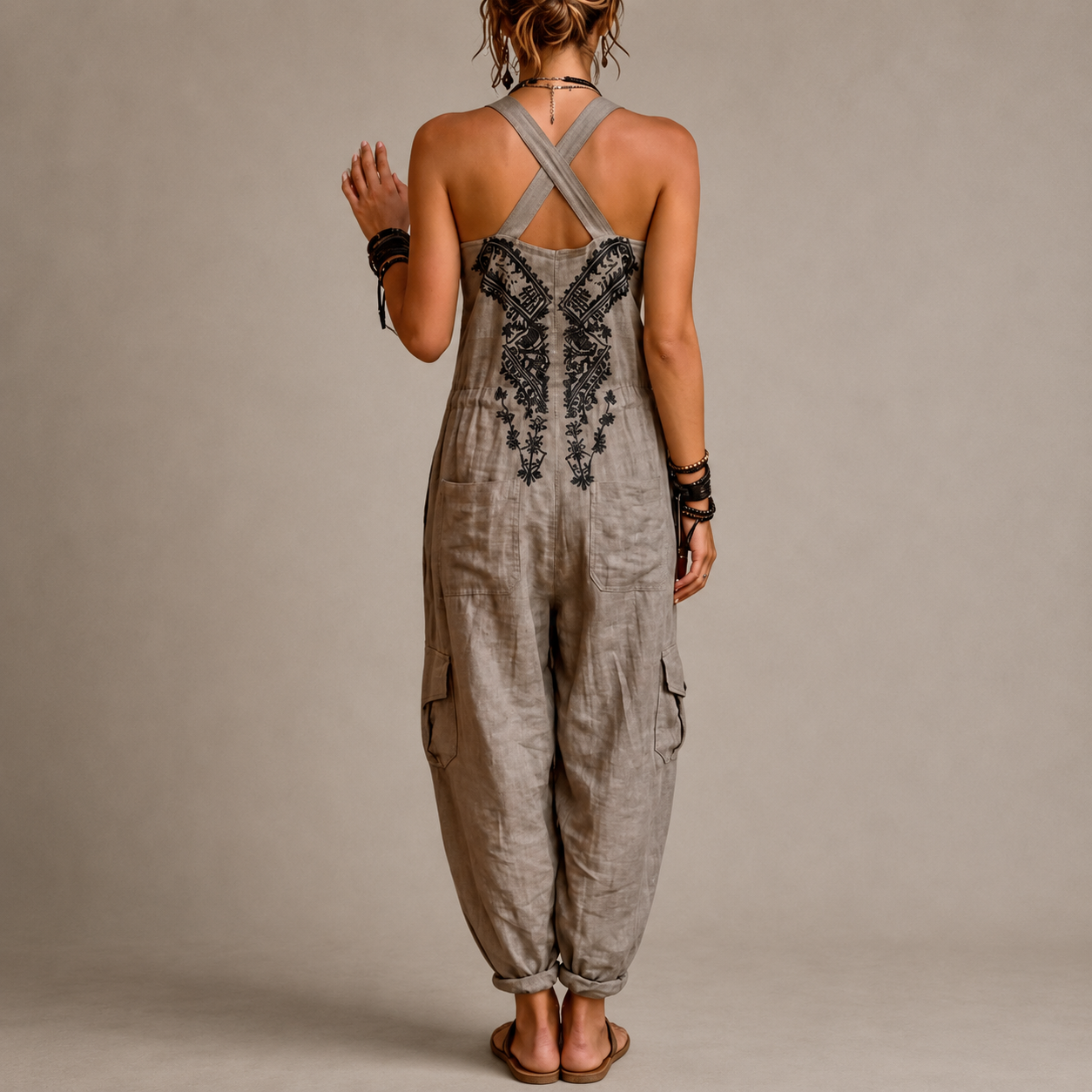 Mathilda | Silk-Look Boho Jumpsuit
