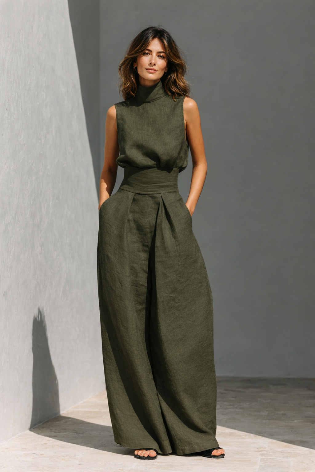 Maria | Geniş Paçalı Minimalist İkili Takım