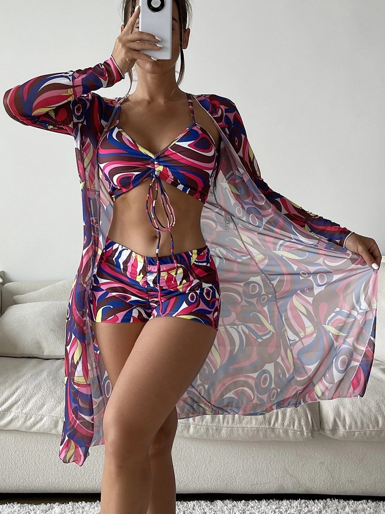 Finja | Baskılı 3 parçalı Bikini Seti
