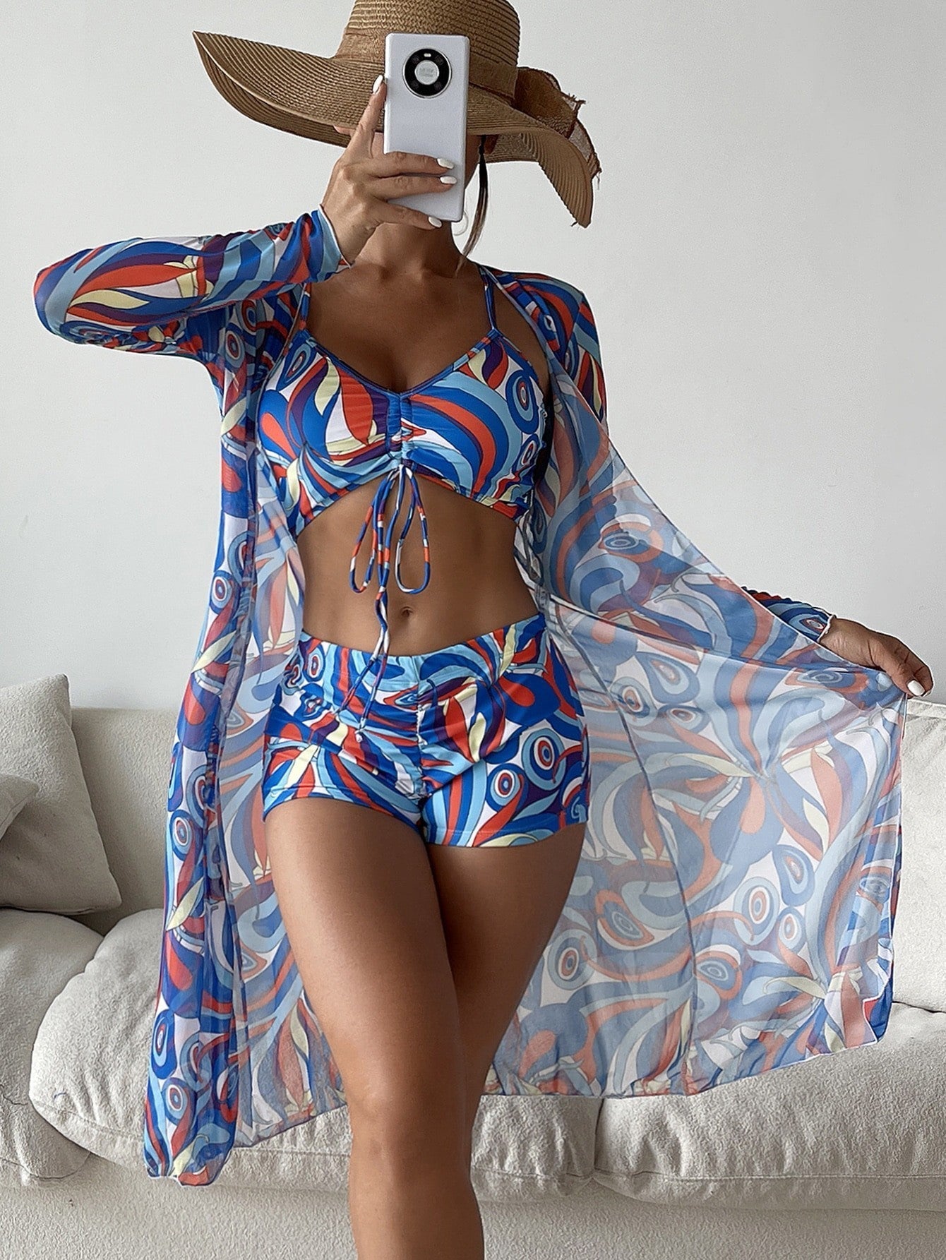 Finja | Baskılı 3 parçalı Bikini Seti