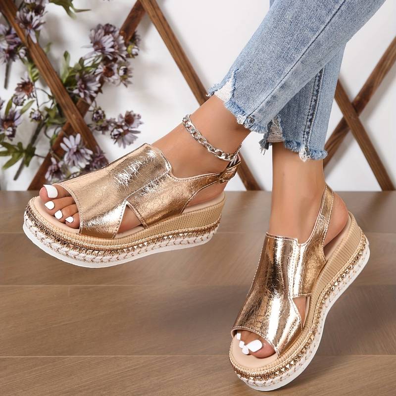 Teana | Parlak Platform Sandaletler