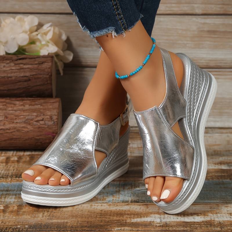 Teana | Parlak Platform Sandaletler